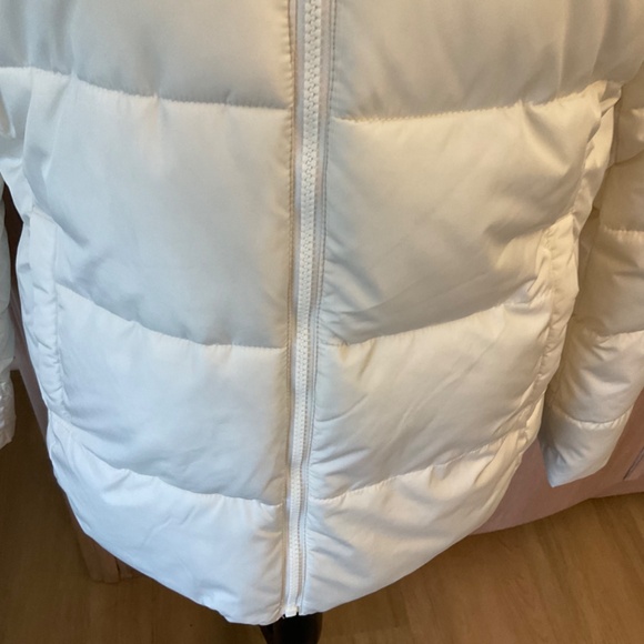 NWT Old Navy Fleece Lined Quilted Puffer Coat Jacket Long Sleeve White spring L - Picture 7 of 16